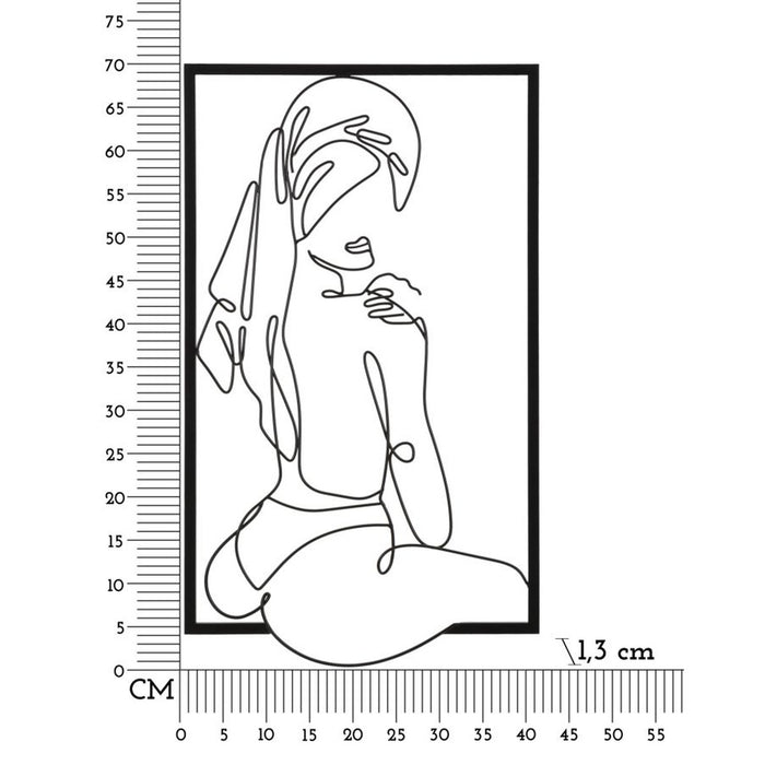 Decorazione in Metallo Corpi 4, Nero, Metallo, 40x1,3x70 cm, Seven Design