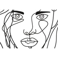 Decorazione in Metallo Viso 4, Nero, Metallo, 57,5x1,3x80 cm, Seven Design