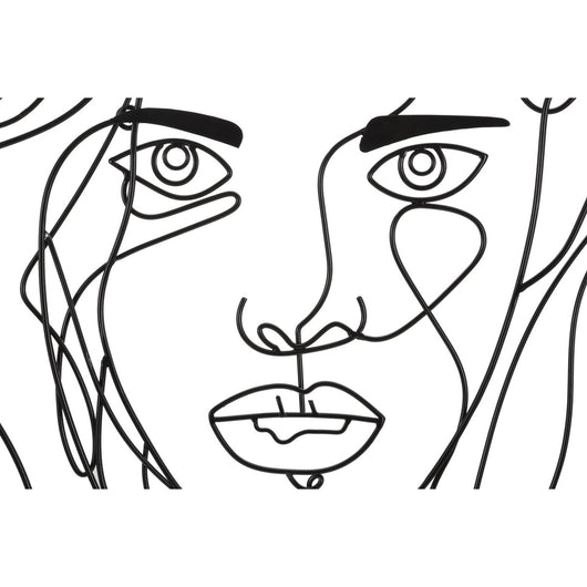 Decorazione in Metallo Viso 4, Nero, Metallo, 57,5x1,3x80 cm, Seven Design