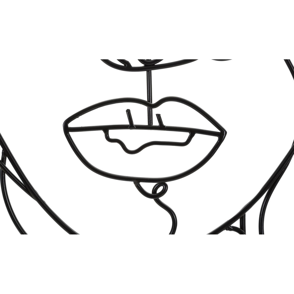 Decorazione in Metallo Viso 4, Nero, Metallo, 57,5x1,3x80 cm, Seven Design