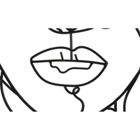 Decorazione in Metallo Viso 4, Nero, Metallo, 57,5x1,3x80 cm, Seven Design