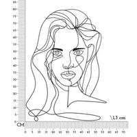 Decorazione in Metallo Viso 4, Nero, Metallo, 57,5x1,3x80 cm, Seven Design