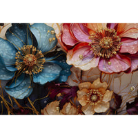 Stampa su Tela Fiori 70, Multicolore, Legno, 82x4x82 cm, Seven Design