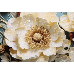 Stampa su Tela Fiori 71, Multicolore, Legno, 82x4x82 cm, Seven Design