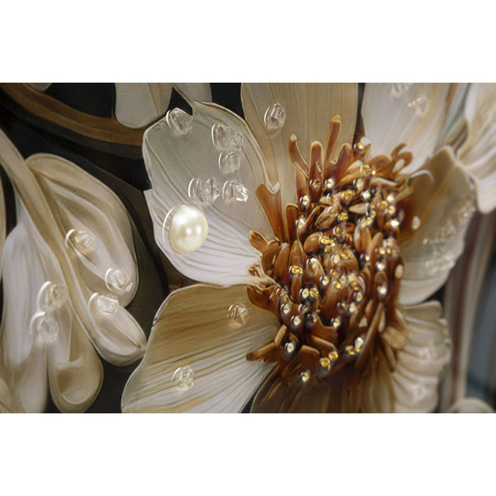 Stampa su Tela Fiori 71, Multicolore, Legno, 82x4x82 cm, Seven Design