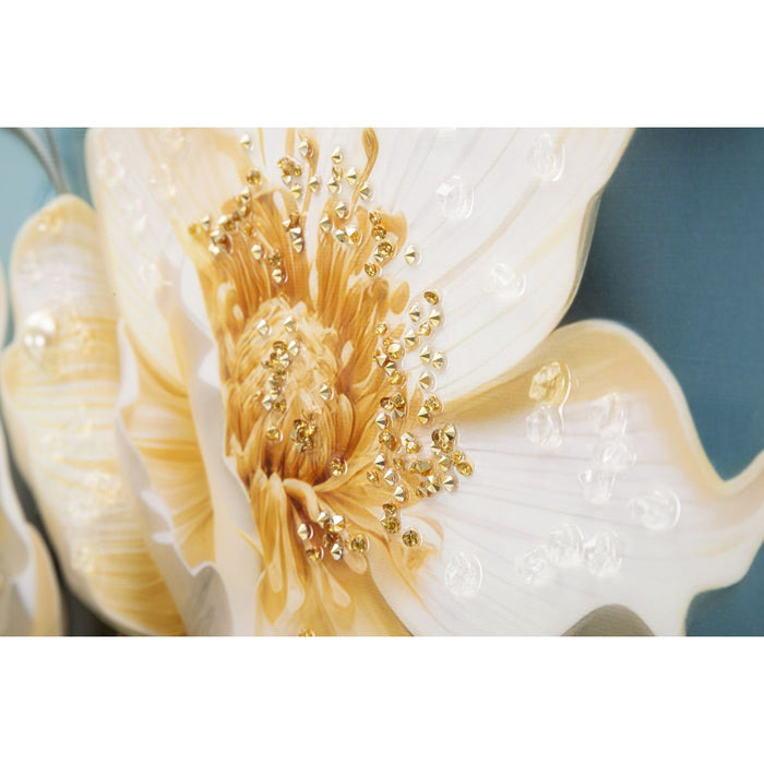 Stampa su Tela Fiori 71, Multicolore, Legno, 82x4x82 cm, Seven Design