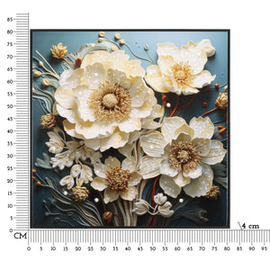 Stampa su Tela Fiori 71, Multicolore, Legno, 82x4x82 cm, Seven Design
