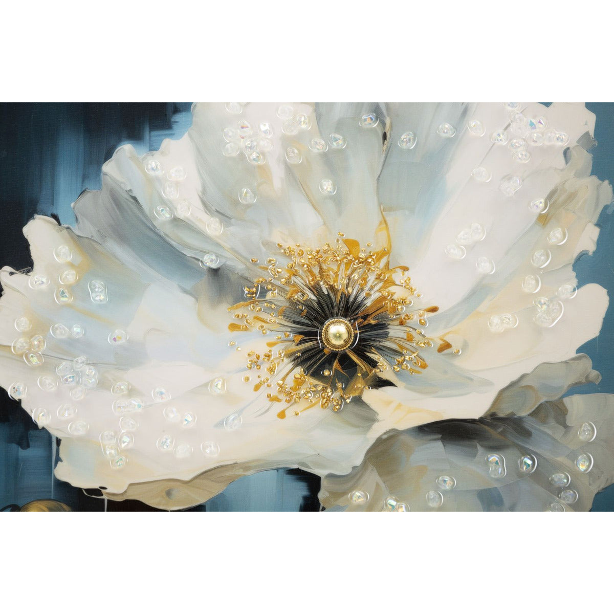 Stampa su Tela Fiori 73, Multicolore, Legno, 42x3,5x62 cm, Seven Design