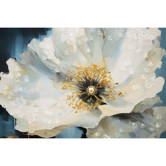 Stampa su Tela Fiori 73, Multicolore, Legno, 42x3,5x62 cm, Seven Design