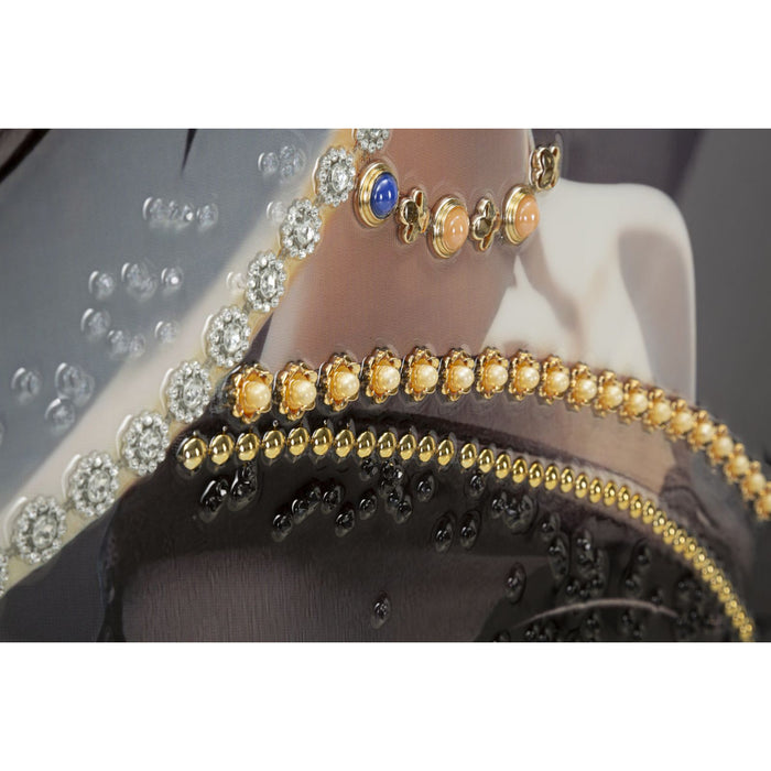 Stampa su Tela Donna con Fiore, Multicolore, Legno, 62x4x92 cm, Seven Design