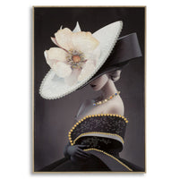 Stampa su Tela Donna con Fiore 1, Multicolore, Legno, 62x4x92 cm, Seven Design