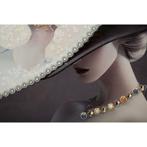 Stampa su Tela Donna con Fiore 1, Multicolore, Legno, 62x4x92 cm, Seven Design