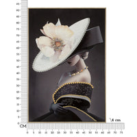 Stampa su Tela Donna con Fiore 1, Multicolore, Legno, 62x4x92 cm, Seven Design