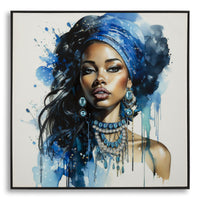 Stampa su Tela Africa 25, Multicolore, Legno, 82x4x82 cm, Seven Design