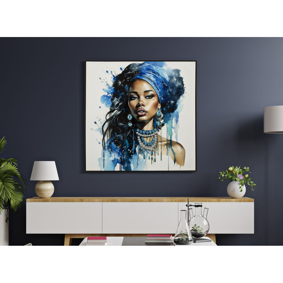 Stampa su Tela Africa 25, Multicolore, Legno, 82x4x82 cm, Seven Design