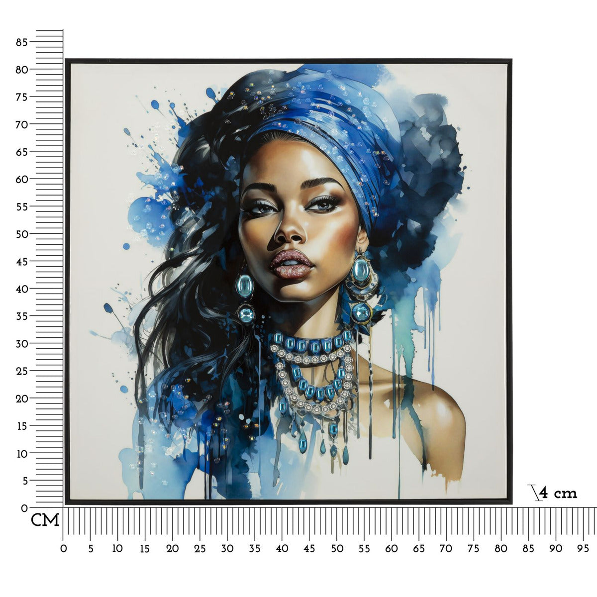 Stampa su Tela Africa 25, Multicolore, Legno, 82x4x82 cm, Seven Design