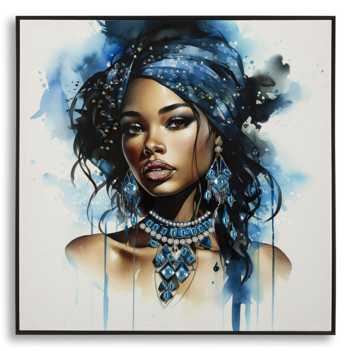 Stampa su Tela Africa 26, Multicolore, Legno, 82x4x82 cm, Seven Design