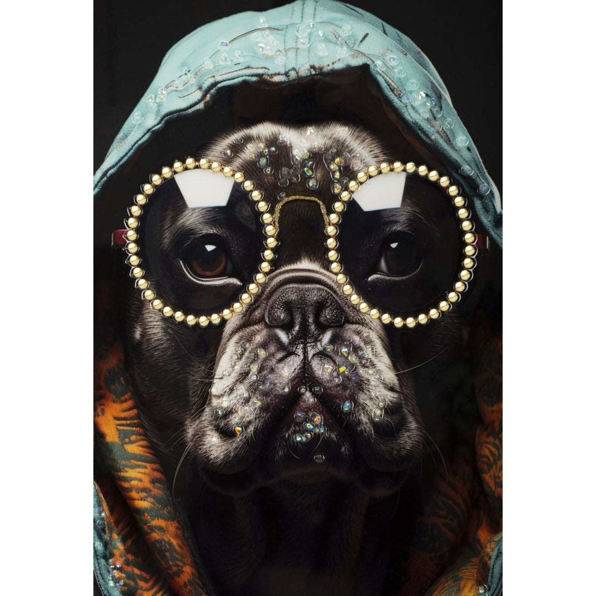 Stampa su Tela Cane 12, Multicolore, Legno, 42,5x2,8x82,5 cm, Seven Design