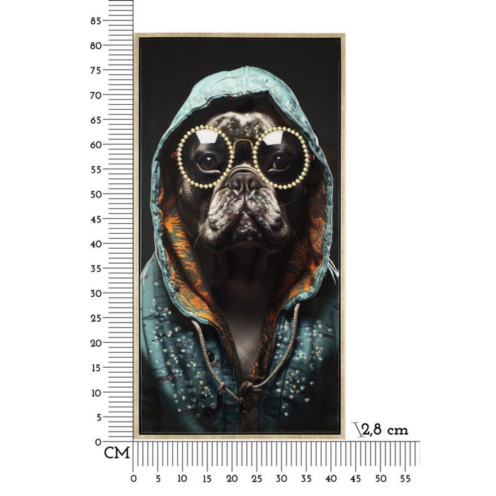 Stampa su Tela Cane 12, Multicolore, Legno, 42,5x2,8x82,5 cm, Seven Design