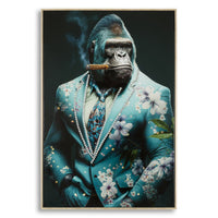 Stampa su Tela Gorilla 5, Multicolore, Legno, 62x4x92 cm, Seven Design