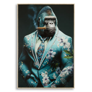 Stampa su Tela Gorilla 5, Multicolore, Legno, 62x4x92 cm, Seven Design