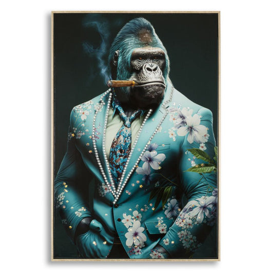 Stampa su Tela Gorilla 5, Multicolore, Legno, 62x4x92 cm, Seven Design