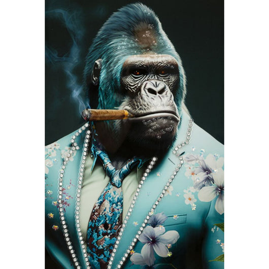 Stampa su Tela Gorilla 5, Multicolore, Legno, 62x4x92 cm, Seven Design