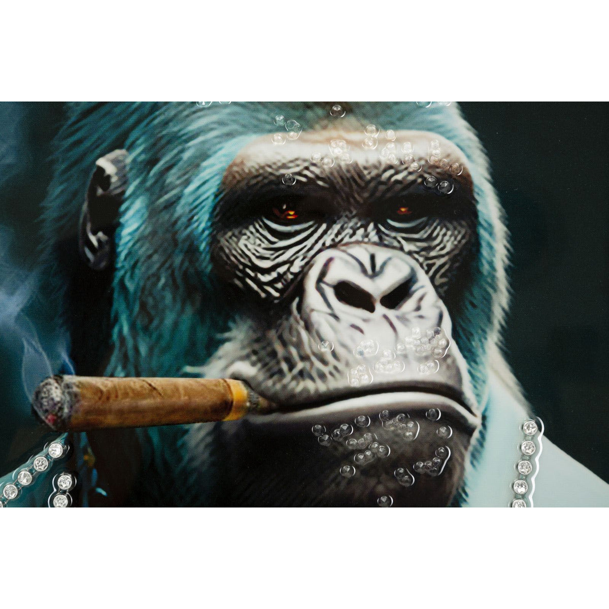 Stampa su Tela Gorilla 5, Multicolore, Legno, 62x4x92 cm, Seven Design