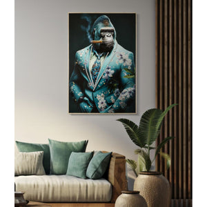 Stampa su Tela Gorilla 5, Multicolore, Legno, 62x4x92 cm, Seven Design