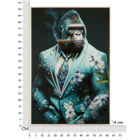 Stampa su Tela Gorilla 5, Multicolore, Legno, 62x4x92 cm, Seven Design
