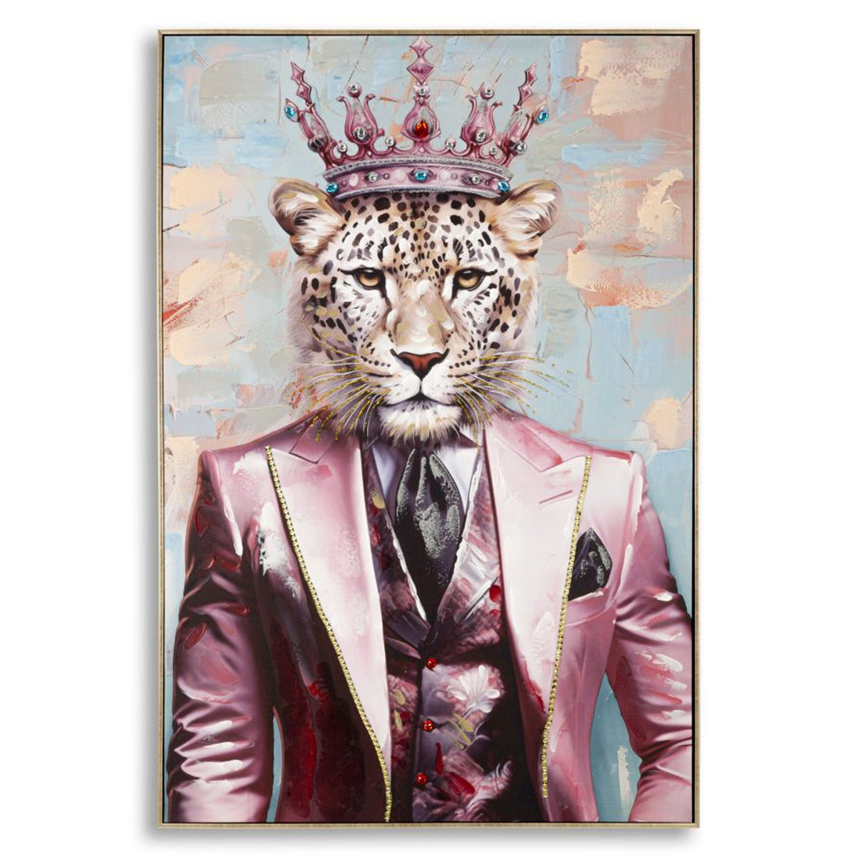 Stampa su Tela Leone 1, Multicolore, Legno, 82x4,5x122 cm, Seven Design