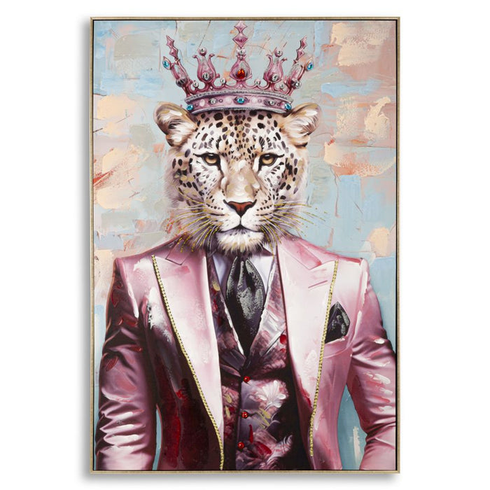 Stampa su Tela Leone 1, Multicolore, Legno, 82x4,5x122 cm, Seven Design