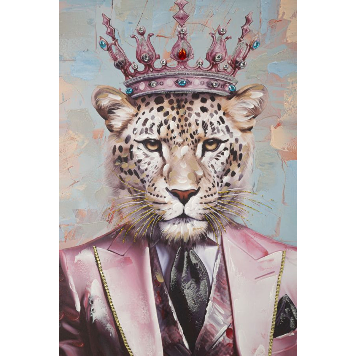 Stampa su Tela Leone 1, Multicolore, Legno, 82x4,5x122 cm, Seven Design