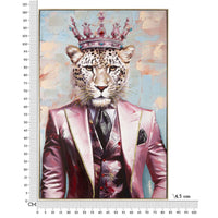 Stampa su Tela Leone 1, Multicolore, Legno, 82x4,5x122 cm, Seven Design