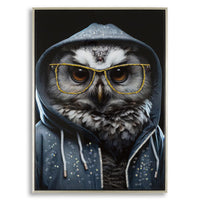 Stampa su Tela Gufo, Multicolore, Legno, 53x3x73 cm, Seven Design