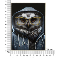 Stampa su Tela Gufo, Multicolore, Legno, 53x3x73 cm, Seven Design