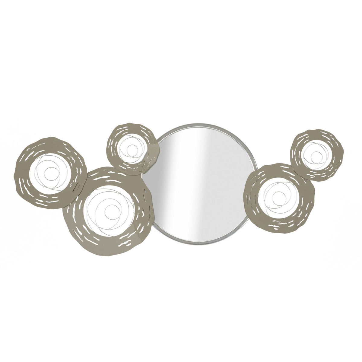 Decorazione in Metallo 3D Cerchi 18, Argento, Metallo, 106x3,8x48 cm, Seven Design