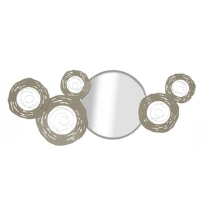 Decorazione in Metallo 3D Cerchi 18, Argento, Metallo, 106x3,8x48 cm, Seven Design