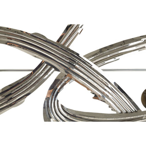 Decorazione in Metallo 3D Astratto 1, Argento, Metallo, 121x5x52 cm, Seven Design
