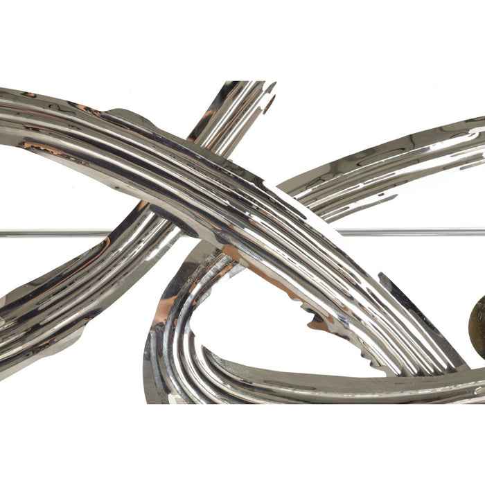 Decorazione in Metallo 3D Astratto 1, Argento, Metallo, 121x5x52 cm, Seven Design