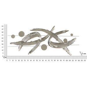 Decorazione in Metallo 3D Astratto 1, Argento, Metallo, 121x5x52 cm, Seven Design