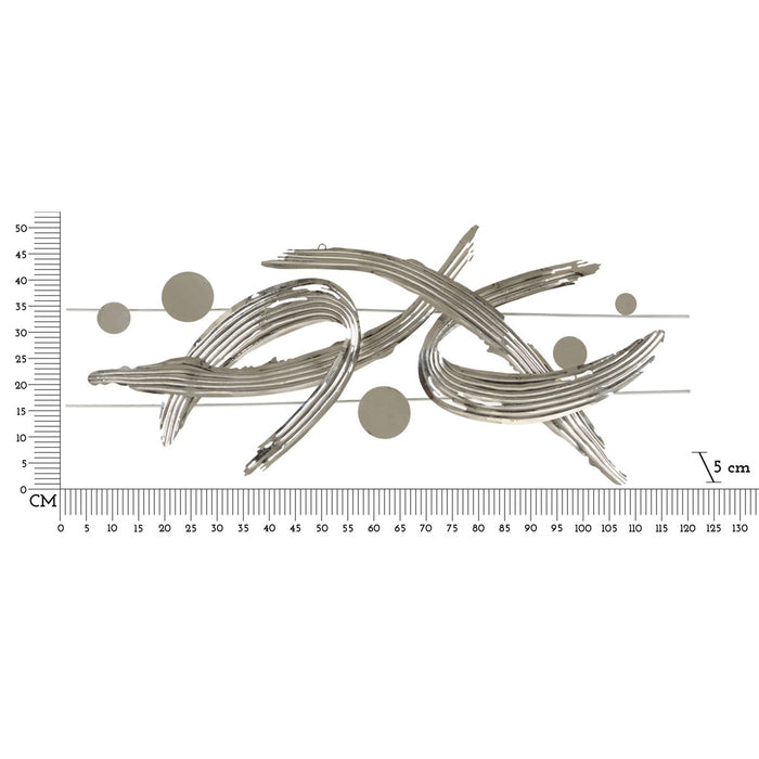 Decorazione in Metallo 3D Astratto 1, Argento, Metallo, 121x5x52 cm, Seven Design