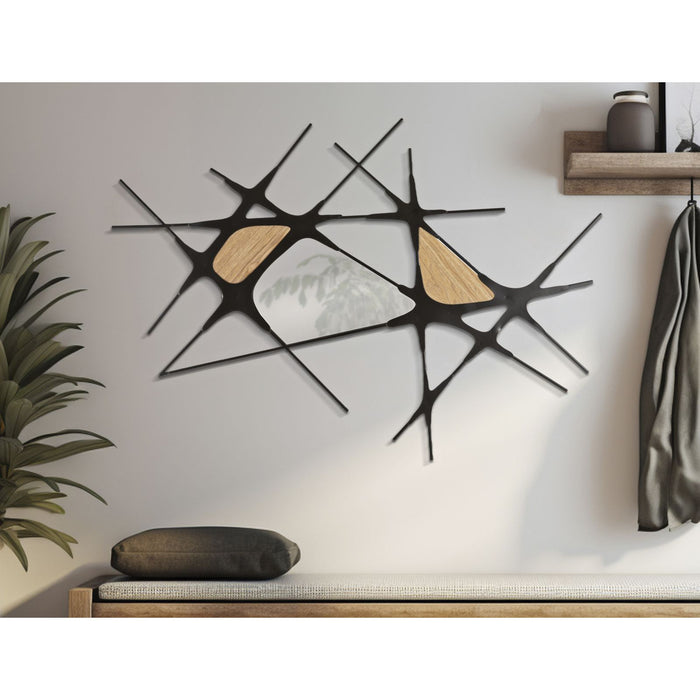 Decorazione in Metallo 3D Geometrico 5, Nero, Metallo, 114x2x80 cm, Seven Design