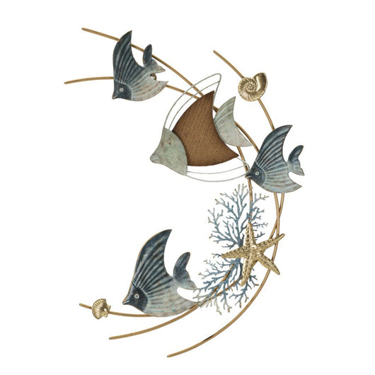 Decorazione in Metallo 3D Pesce 6, Multicolore, Metallo, 61x5x86 cm, Seven Design