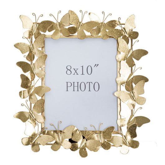 Portafoto Farfalla 23, Oro, Metallo, 35x15x38 cm, Seven Design