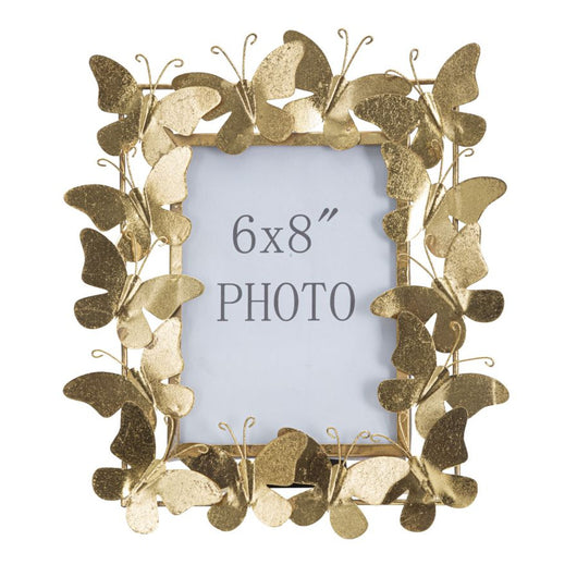 Portafoto Farfalla 24, Oro, Metallo, 28x11,5x30,5 cm, Seven Design