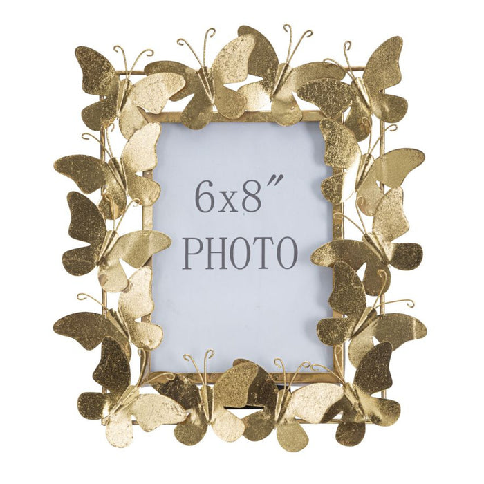 Portafoto Farfalla 24, Oro, Metallo, 28x11,5x30,5 cm, Seven Design
