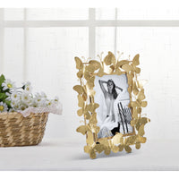 Portafoto Farfalla 24, Oro, Metallo, 28x11,5x30,5 cm, Seven Design