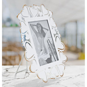 Portafoto Olistic 4, Bianco, Metallo, 25x14,5x27,7 cm, Seven Design