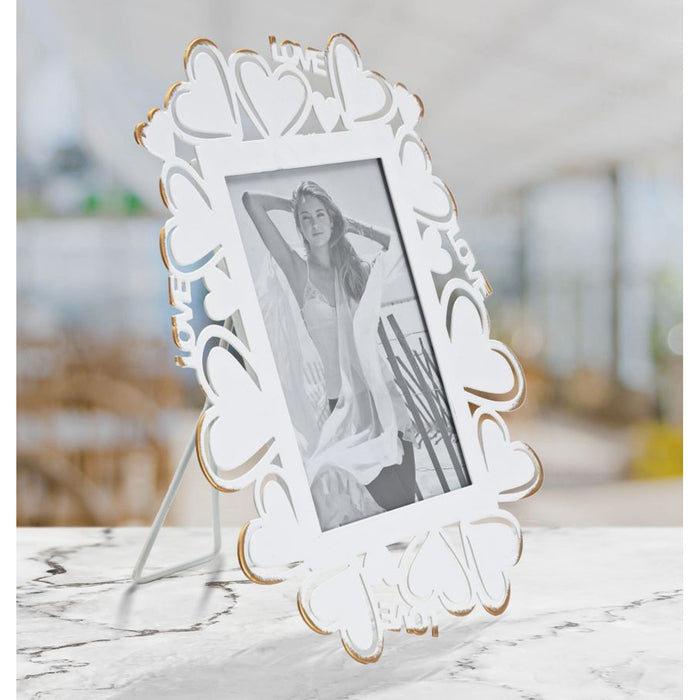 Portafoto Olistic 4, Bianco, Metallo, 25x14,5x27,7 cm, Seven Design